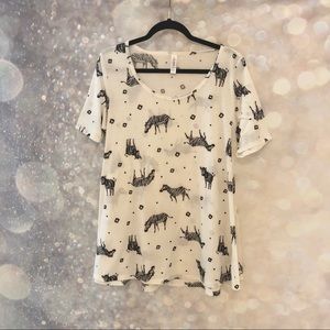 LULAROE • NWOT zebra print perfect t size large